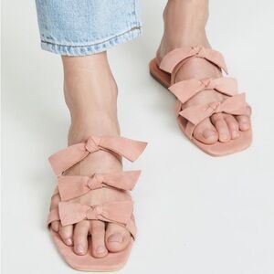 Jeffrey Campbell Atone Bow Sandals Pink Blush Suede Sold Out Shopbop Size 6 37